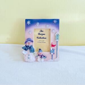 Unique Collection Christmas Snowman 3D Picture Frame, Photo, Snow, Holiday Decor